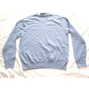 Men's Ralph Lauren Pima Cotton V Neck Long Sleeve Pullover Sweater Sz L (MS18)